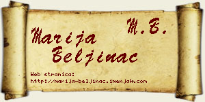 Marija Beljinac vizit kartica